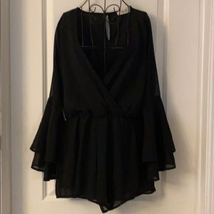 Romper - Black Peach Love California